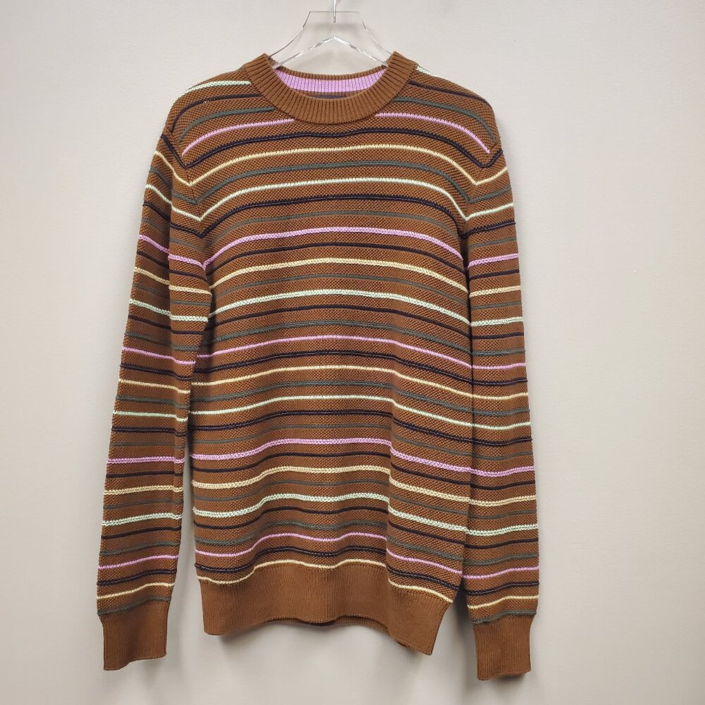 Scotch & Soda Men's SZ M Striped Structure-Knitted Organic Cotton